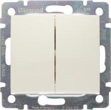 Выключатель Legrand Выключатель Valena 695605 двухклавишный скрытая установка слоновая кость