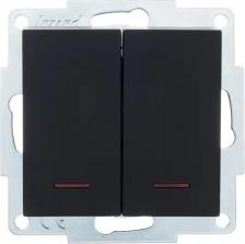 Выключатель Lezard Выключатель 2-кл. СП Vesna с индикацией механизм черн. бархат 742-4288-112