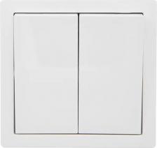 Выключатель Lezard Выключатель двойной накладной Leto 2 клавиши цвет белый