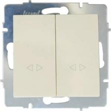 Выключатель Lezard Выключатель встраиваемый Vesna 2 клавиши цвет кремовый