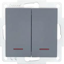 Выключатель Lezard Выключатель встраиваемый Vesna 742-3488-112 2 клавиши цвет графит