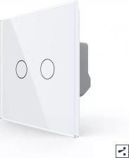 Выключатель Livolo Двухклавишный проходной/перекрестный сенсорный выключатель со стеклянной лицевой панелью позволяет управлять освещением двумя линиями нагрузки 4673728783713