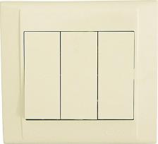 Выключатель Makel Выключатель 3 кл Defne кремовый встроенный монтаж, арт. 42010091