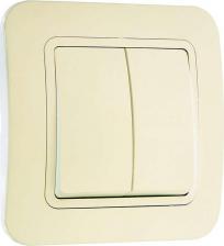 Выключатель Makel Выключатель "Lillium", 2 клавиши, цвет: кремовый