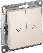 Выключатель Schneider SE ATLASDESIGN 2-клавишный выключатель жалюзи, 10А, мех, бежевый, ATN000219