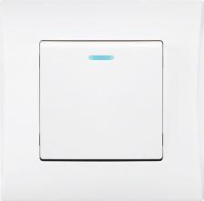Выключатель SmartBuy Выключатель 1-клавишный с индикатором 10А белый "Вега", цена за 1 шт