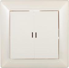 Выключатель SVET Выключатель с рамкой двухклавишный скрытая установка бежевый с подсветкой