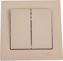 Выключатель Systeme Electric ATLASDESIGN 2-клавишный выключатель, сх.5, 10АХ, в сборе, песочный