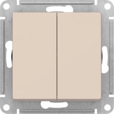 Выключатель Systeme Electric Переключатель двухклавишный ATN000273 AtlasDesign перекрестный, 2 x сх. 7, 10АХ, механизм, Бежевый