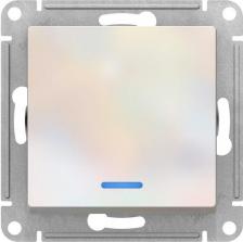 Выключатель Systeme Electric SE AtlasDesign Жемчуг Переключатель 1-клавишный с подсветкой, сх.6а, 10АХ, механизм