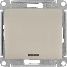 Выключатель Systeme Electric SE Glossa Платина Переключатель 1-клавишный с подсветкой, сх.6а,10AX