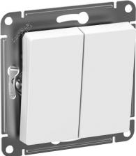 Выключатель Systeme Electric Выключатель AtlasDesign Aqua двухклавишный встраиваемый белый