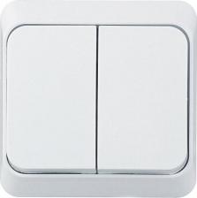Выключатель Systeme Electric Выключатель Этюд двухклавишный накладной белый (BA10-002B)