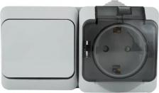 Выключатель Systeme Electric Выключатель с сетевой розеткой Schneider Electric Этюд Bpa16-241C