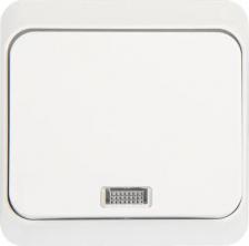 Выключатель Systeme Electric Выключатель Schneider Electric Этюд BA10-005B 1-клавишный, ОП, 10А, IP20, подсветка, белый