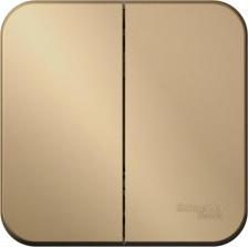 Выключатель Systeme Electric Выключатель SE Blanca наруж Титан 2-клавишный 10А, 250B, изолир. пластина