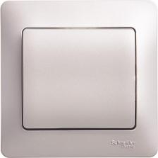 Выключатель Systeme Electric Выключатель SE Glossa Платина 1-клавишный сх.1, 10AX (в сборе)