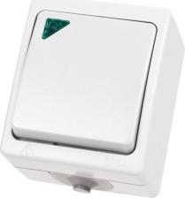 Выключатель TDM Electric Выключатель белый 1-кл. с подсветкой открытой установки IP54 10А, серия "Вуокса" - это надежное и качественное решение для подключения бытовых