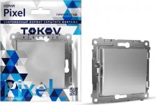 Выключатель Tokov Electric Выключатель Pixel одноклавишный цвет алюминий