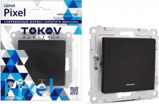 Выключатель Tokov Electric Выключатель Pixel одноклавишный с индикатором цвет карбоновый