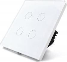 Выключатель Vell Выключатель сенсорный, 4 кнопки, 1 пост, стекло, белый {WH1P-4G}