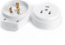 Вилка кабельная Stekker Вилка с розеткой разборные для плит с/з, 250В, 32А, PPG32-52-20, белый, цена за 1 шт