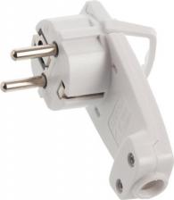 Вилка кабельная Stekker Вилка угловая плоская с кольцом с/з, PPG16-45-202, черный, цена за 1 шт