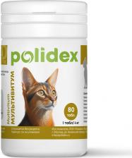 Витамины для кошек Polidex Мультивитум Таблетки для регуляции обменных и восстановительных процессов у кошек, 80 таблеток