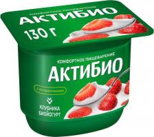 Йогурт/десерт Danone Йогурт АктиБио с клубникой 2,9% 130 г (12 штук в упаковке)