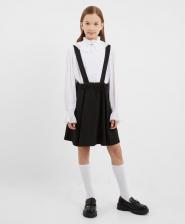 Юбка для девочки Gulliver Юбка со съёмными лямками чёрная для девочки (164)