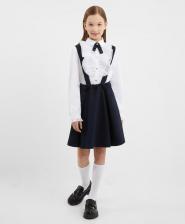 Юбка для девочки Gulliver Юбка со съёмными лямками синяя для девочки (134)