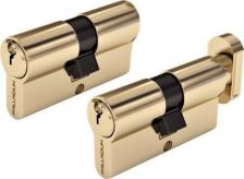 Замок FIT Цилиндровый механизм, асимметричный, ключ-завертка, 90 мм, латунь