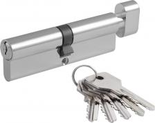 Замок Нора-М Цилиндр замка личинка STD Al ЛВ-100 (50-50) 19141, с вертушкой, хром