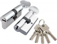 Замок Punto Цилиндр Z300 80 40х40 мм ключ/вертушка хром