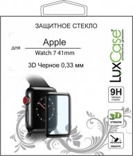 Защитная пленка LuxCase 3D PMMA Glass для Apple Watch 7 41мм черная рамка