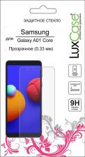 Защитная пленка LuxCase Защитное стекло для Samsung Galaxy A01 Core, на Самсунг Гелакси А01 Кор На плоскую часть экрана 0,33 мм