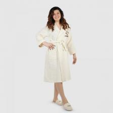Женская одежда для дома Asil Халат женский sauna beige m вафельный с капюшоном