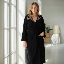Женская одежда для дома Cawo Халат женский с капюшоном размер 46, черный