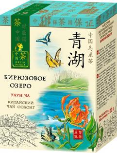 Green Panda Чай "Бирюзовое озеро", улун крупнолистовой, 100 г