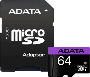 Карта памяти microSDXC 64 Гб Class 10 Premier A-data AUSDX64GUICL10-RA1