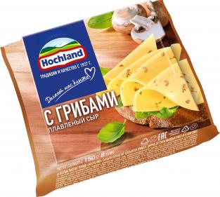  Hochland Сыр плавленый тостовый с грибами 45% (8 ломтиков, 150 г)