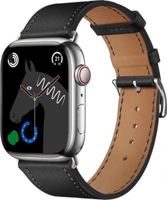 Ремешок на руку для Apple Watch 42/44/45/49 мм, WA17, кожа, черный