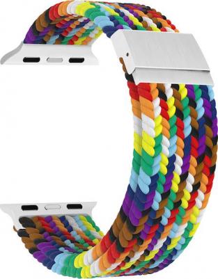 Плетеный нейлоновый ремешок для Apple Watch 38/40/41 mm серии 1-8, SE Ultra PLEIONE DSN-18-40-SC разноцветный – фото 4