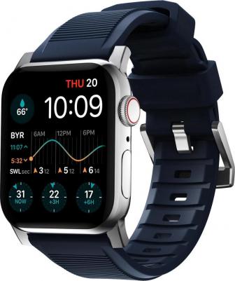 Ремешок Rugged Strap для Apple Watch 49/45/44/42 мм atlantic blue/silver