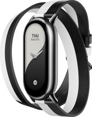Ремешок для смарт-часов Smart Band 8 Double Wrap Strap - Black and White – фото 7