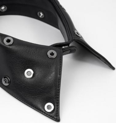 Воротник съёмный из экокожи с люверсами синий для девочки, 158-170, 224GSGJC8604 – фото 1