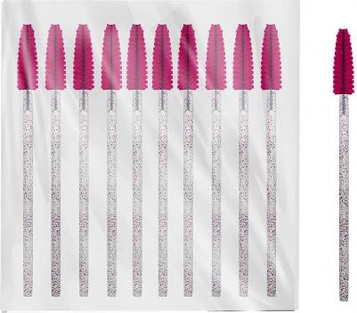 Щёточки для бровей и ресниц одноразовые, с глитером, розовые, 10 шт – фото 2