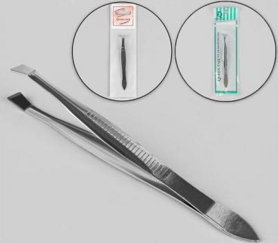 Пинцет скошенный, узкий, 8,5 см, цвет серебристый 6900014922548 – фото 6