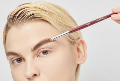 Кисть для макияжа из синтетики имитация колонка, наклонная (sa06) №6 – фото 7