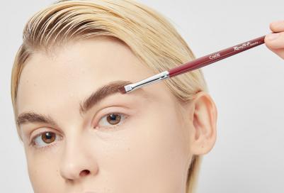 Кисть для макияжа из синтетики вишневой, наклонная (Cra06) №6 – фото 5